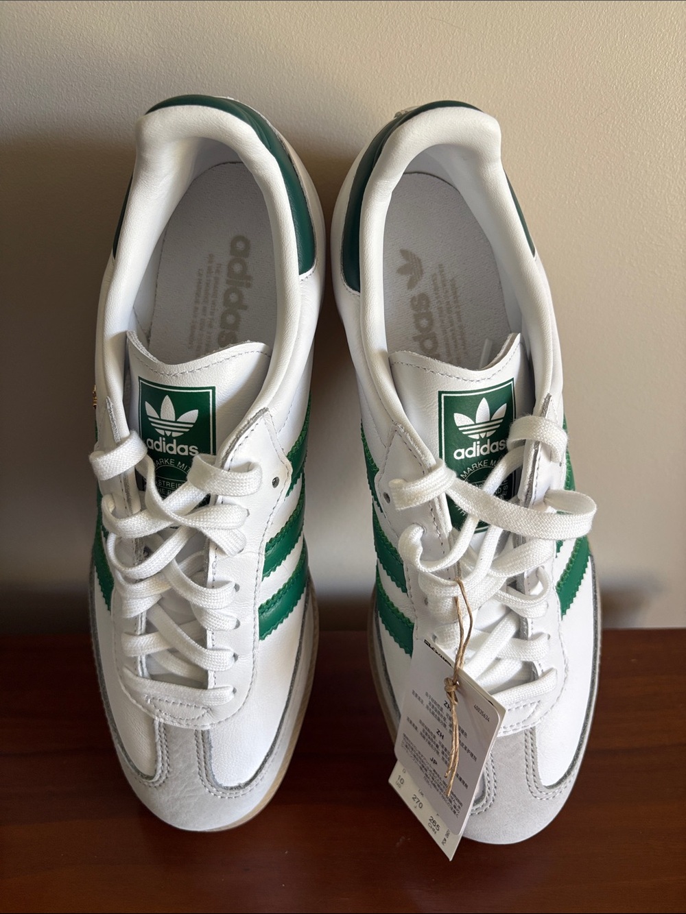 Adidas Samba OG Cloud White Bold Green Collegiate Green Gum NWT Women’s - Picture 5 of 10